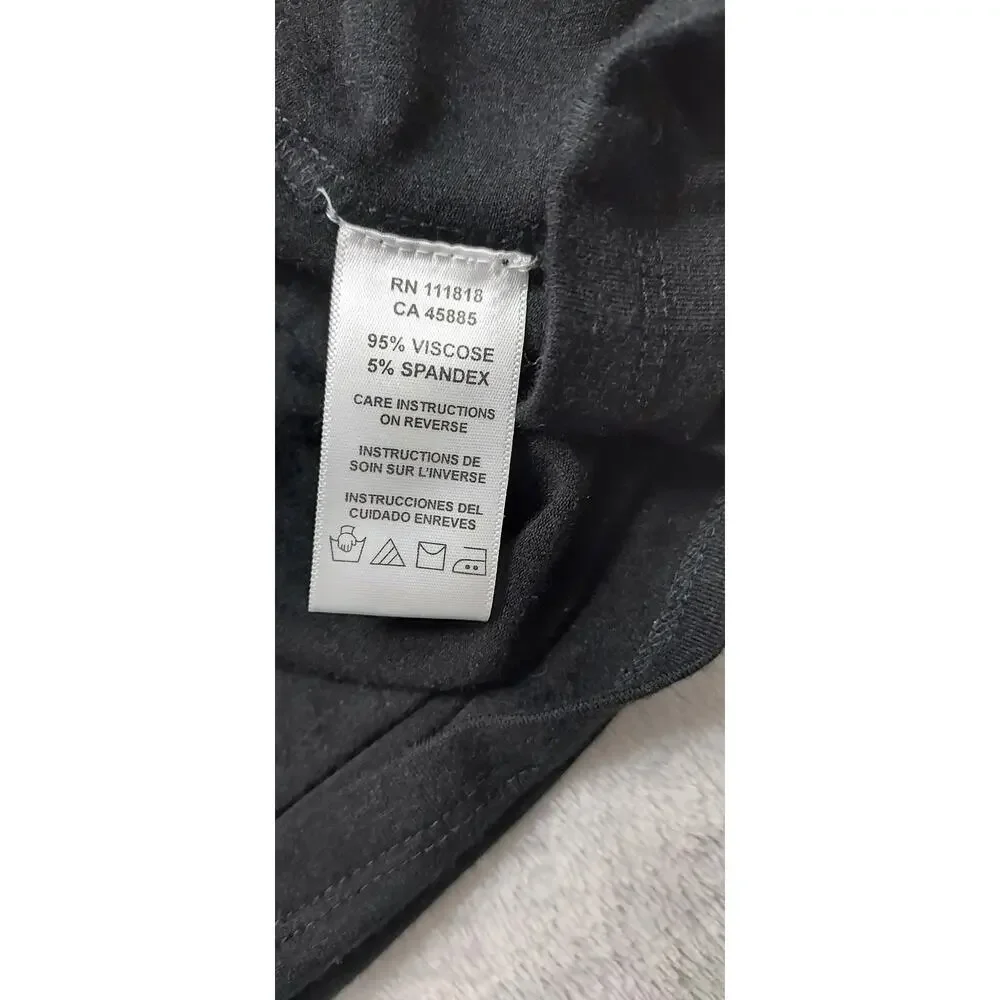 Michael Kors Black Long Sleeve Top V Neck Metal Disc